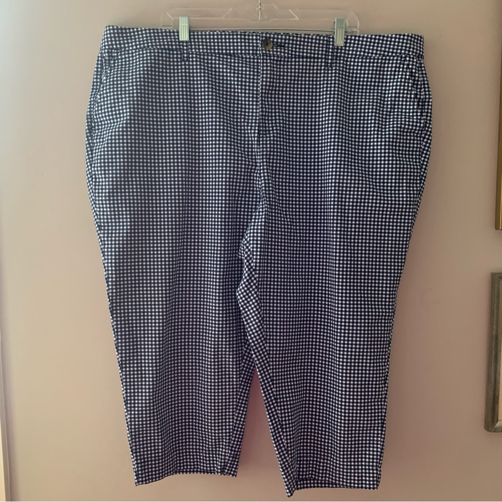 Tommy Hilfiger Navy & White Gingham Capri Pants